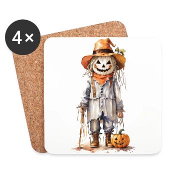 Autumnal Magical Scarecrow Halloween - Coasters (set of 4) - white - Front