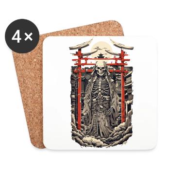 Yokai Dämon Geist Vintage Ukiyo-E Manga Stil - Untersetzer (4er-Set) - Weiß - Vorne