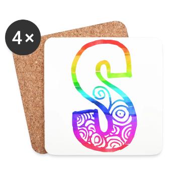 rainbow s - Coasters (set of 4) - white - Front