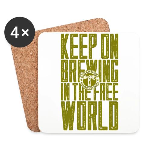 Keep on Brewing - grün - Untersetzer (4er-Set)