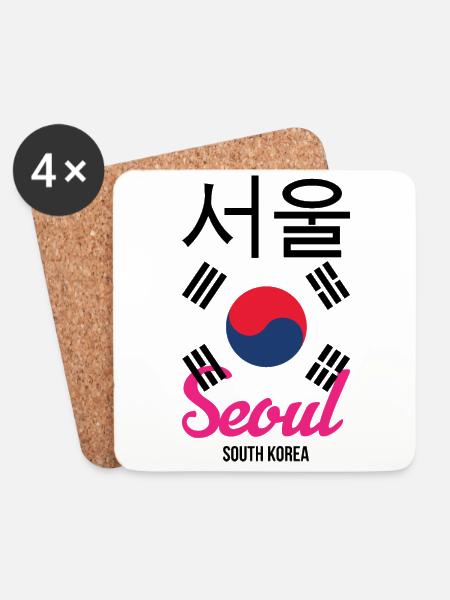 Kpop K-Pop Korea Koreanisch Seoul Hallyu K-drama - Untersetzer (4er-Set) - Weiß