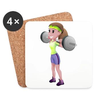 motion fitness equipment fitness gym - Coasters (set of 4) - white - Front