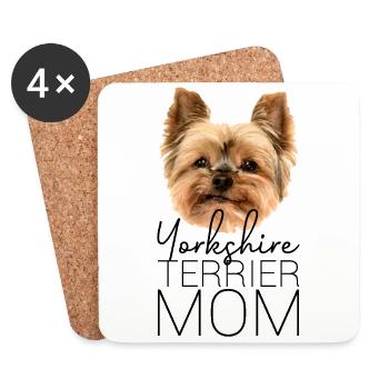 Yorkshire Terrier Mom - Cadeau de maman chiens - Dessous de verre (lot de 4) - blanc - Devant