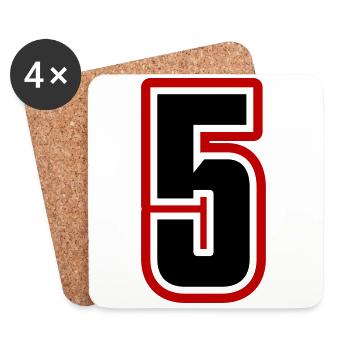 5 Zahl symbol - Untersetzer (4er-Set) - Weiß - Vorne