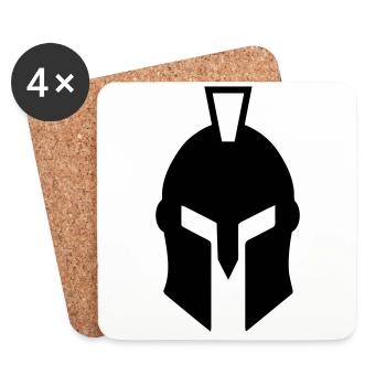 Spartaner Helm - Untersetzer (4er-Set) - Weiß - Vorne