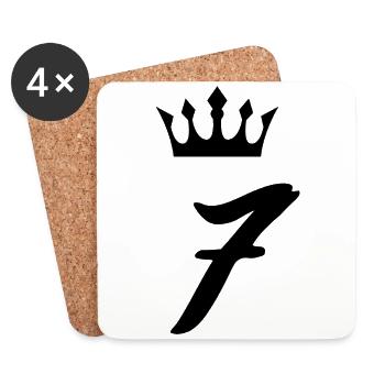 7 Number crown - Coasters (set of 4) - white - Front