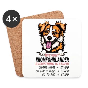 Ohne Kromfohrlander ist alles doof - Untersetzer (4er-Set) - Weiß - Vorne