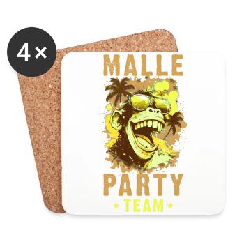 Malle Party Team Affe Mallorca Crew - Untersetzer (4er-Set) - Weiß - Vorne