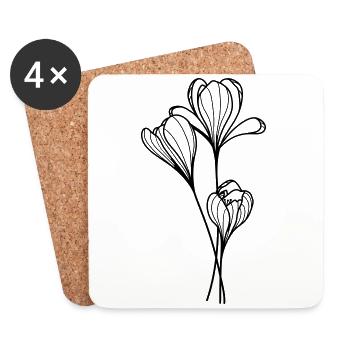 Crocus flower - Coasters (set of 4) - white - Front