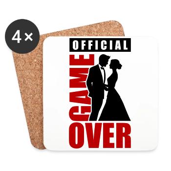 Wedding Couple Game Over Bridal Couple Jga - Coasters (set of 4) - white - Front