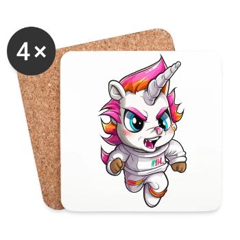 Grim Unicorn Design - Mystical Magic - Dessous de verre (lot de 4) - blanc - Devant