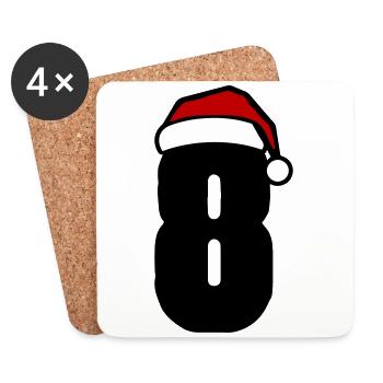 8 Number Christmas - Coasters (set of 4) - white - Front
