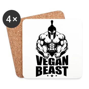 Spartaner Vegan Beast - Untersetzer (4er-Set) - Weiß - Vorne