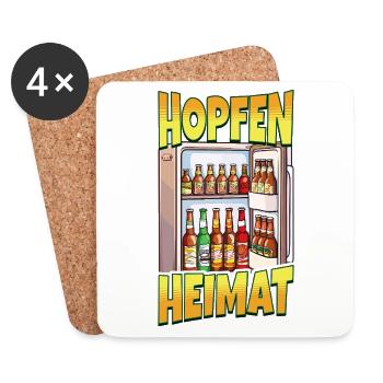 Bier Kühlschrank Bierflaschen Männer Saufen Lustig - Untersetzer (4er-Set) - Weiß - Vorne
