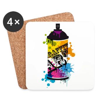 A spray can in graffiti style - Coasters (set of 4) - white - Front
