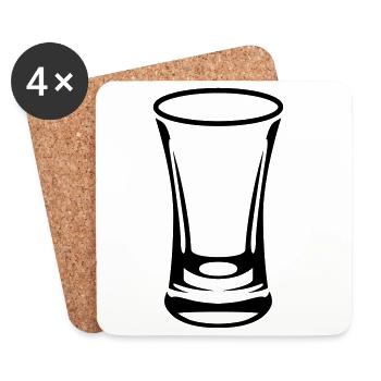 Schnapsglas - Untersetzer (4er-Set) - Weiß - Vorne
