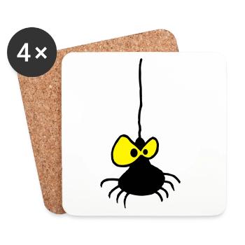 Araignée Grumpy Design Bicolore - Dessous de verre (lot de 4) - blanc - Devant