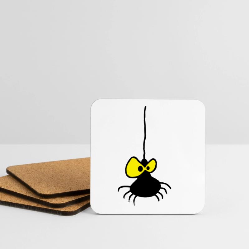 Grumpy Spider Two-Color Design Coasters (set of 4)