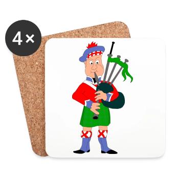 Scotsmen with bagpipes Scotland - Coasters (set of 4) - white - Front