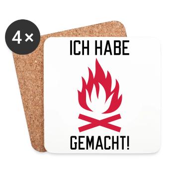 Ich habe Feuer gemacht - Untersetzer (4er-Set) - Weiß - Vorne