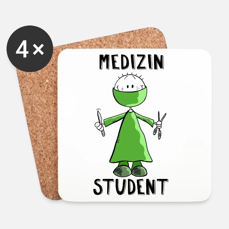 Medizin Student Strichmännchen - Chirurgie - Fun - Untersetzer (4er-Set) - Weiß