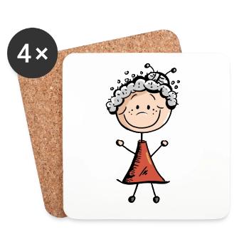 Rüstige Oma - Rentnerin - Omi - Geschenk - Untersetzer (4er-Set) - Weiß - Vorne