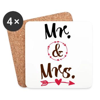 Hochzeit - Untersetzer (4er-Set) - Weiß - Vorne