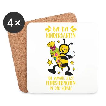 School enrollment bee sugar cone school kindergarten - Coasters (set of 4) - white - Front