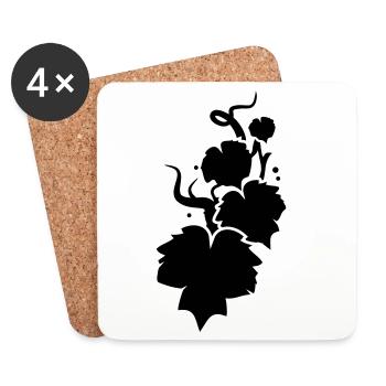 a vine silhouette - Coasters (set of 4) - white - Front