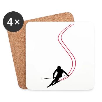 Ski ! - Dessous de verre (lot de 4) - blanc - Devant