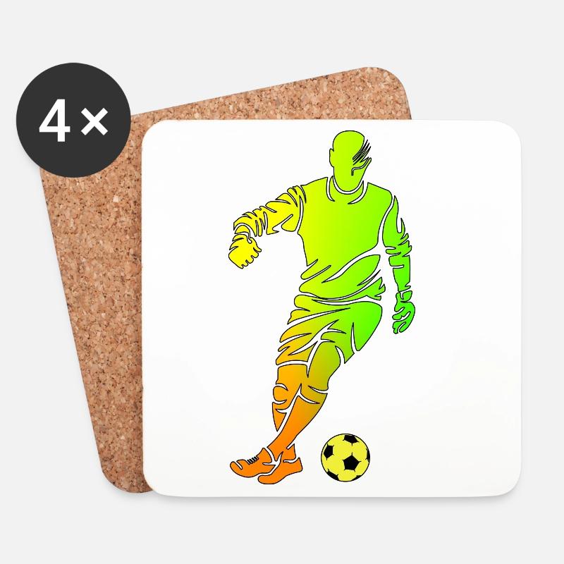 Fußball - Untersetzer (4er-Set) - Weiß