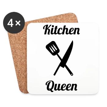 Kitchen Queen - Dessous de verre (lot de 4) - blanc - Devant