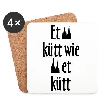 Et kütt wie et kütt - Köln Spruch Kölsche Sprüche - Untersetzer (4er-Set) - Weiß - Vorne