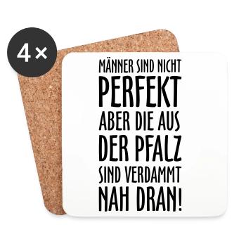 Pfälzer Männer aus der Pfalz - Untersetzer (4er-Set) - Weiß - Vorne