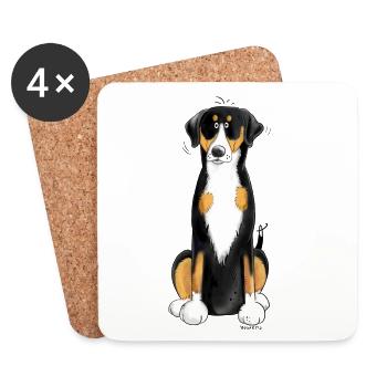 Motif drôle de chien Sennenhund I Comle Entlebucher I - Dessous de verre (lot de 4) - blanc - Devant