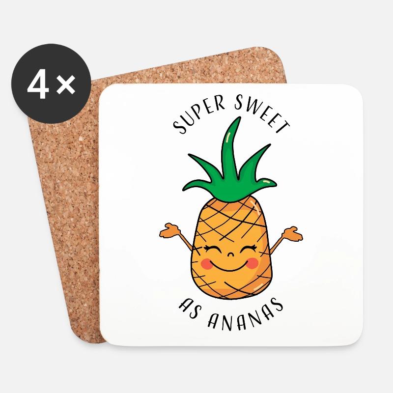 super sweet as ananas - Untersetzer (4er-Set) - Weiß