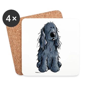 Drôle Cocker Spaniel - Dessous de verre (lot de 4) - blanc - Devant