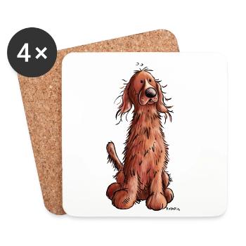 Cute Irish Red Setter - Dog - Dogs - Coasters (set of 4) - white - Front