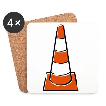Construction hats - Coasters (set of 4) - white - Front