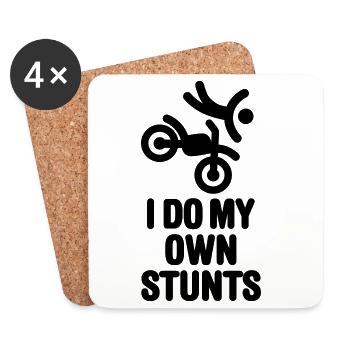 I do my own stunts - motocross off-road - Coasters (set of 4) - white - Front