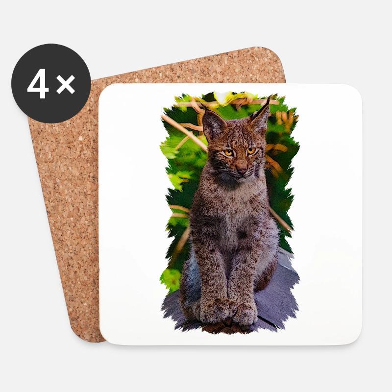 Luchs - Untersetzer (4er-Set) - Weiß