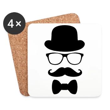 Gentleman silhouette - Coasters (set of 4) - white - Front
