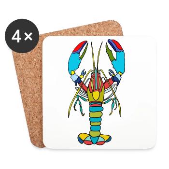 Colorful crab neon style - Coasters (set of 4) - white - Front