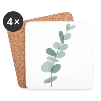 Eucalyptus - Dessous de verre (lot de 4) - blanc - Devant