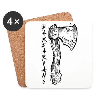 Asche Sketch Waffe Viking Barbarians - Untersetzer (4er-Set) - Weiß - Vorne