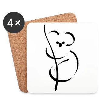 Koala - Dessous de verre (lot de 4) - blanc - Devant
