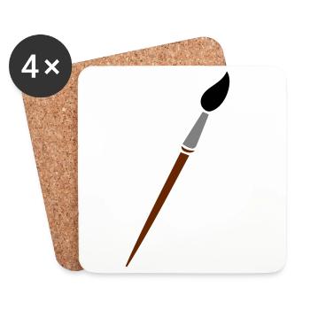 paint brush - Coasters (set of 4) - white - Front