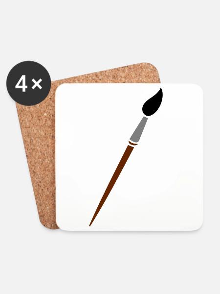 paint brush - Coasters (set of 4) - white