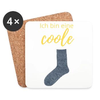 coole Socke - Untersetzer (4er-Set) - Weiß - Vorne