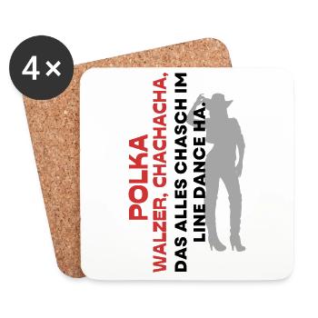 polker walzer chachacha-linedance - Untersetzer (4er-Set) - Weiß - Vorne